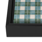 Green, Blue, and Ivory Traditional Plaid Pattern Framed Canvas Print Gallery Image 3