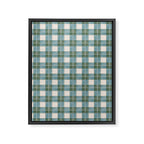 Green, Blue, and Ivory Traditional Plaid Pattern Framed Canvas Print Gallery Image 6