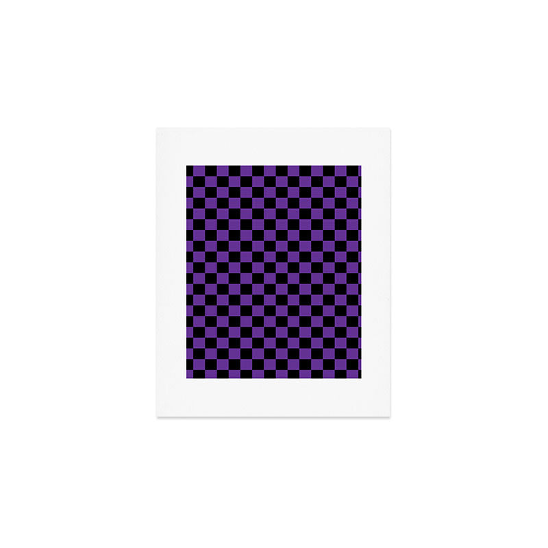 Halloween Purple and Black Checkerboard Pattern SM Art Print Gallery Image 1