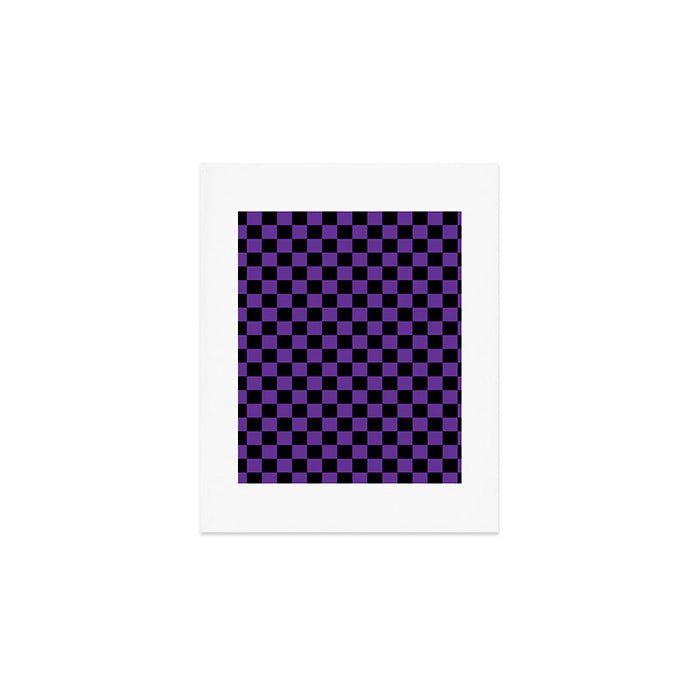 Halloween Purple and Black Checkerboard Pattern SM Art Print Gallery Image 1