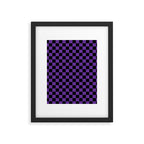 Halloween Purple and Black Checkerboard Pattern SM Framed Art Print Gallery Image 5