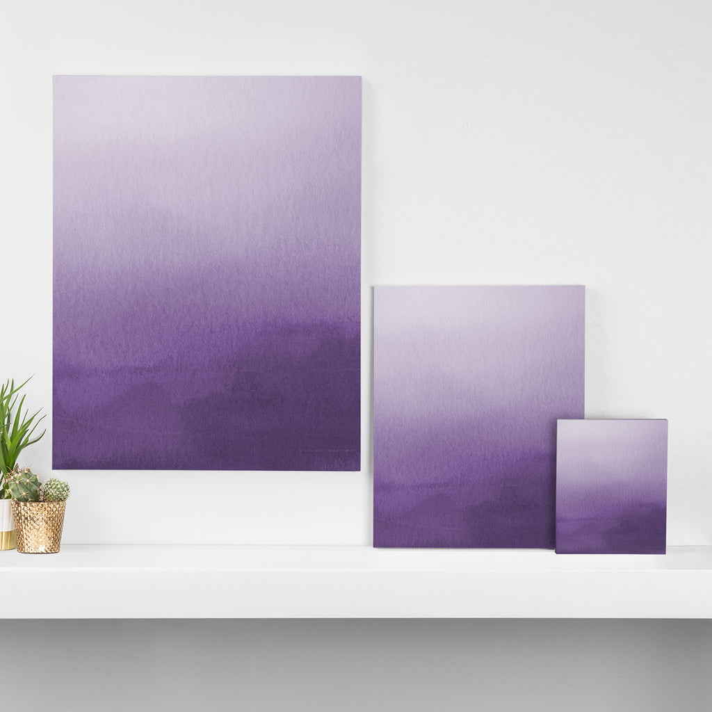 Inspired by Pantone Chive Blossom Purple 18-3634 Watercolor Abstract Art Canvas Print Gallery Image 3