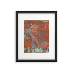 Tarnished Metal Copper Aqua Texture - Natural Marbling Industrial Art  Framed Art Print Gallery Image 4