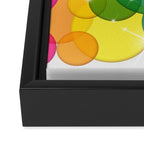 Translucent Rainbow Colored Circles with Sparkles - Multi Colored Framed Canvas Print Gallery Image 3