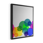 Translucent Rainbow Colored Circles with Sparkles - Multi Colored Framed Canvas Print Gallery Image 2