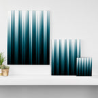 Tropical Dark Teal Inspired by 2020 Color Oceanside SW6496 Soft Vertical Blurred Line Pattern Canvas Print Gallery Image 3