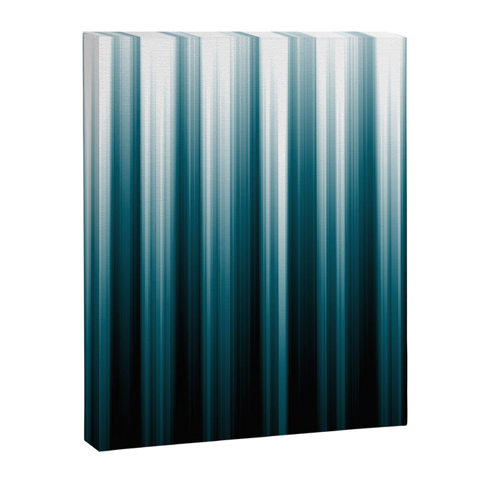 Tropical Dark Teal Inspired by 2020 Color Oceanside SW6496 Soft Vertical Blurred Line Pattern Canvas Print Gallery Image 1