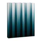 Tropical Dark Teal Inspired by 2020 Color Oceanside SW6496 Soft Vertical Blurred Line Pattern Canvas Print Gallery Image 3
