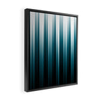 Tropical Dark Teal Inspired by 2020 Color Oceanside SW6496 Soft Vertical Blurred Line Pattern Framed Canvas Print Gallery Image 2