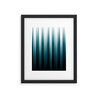 Tropical Dark Teal Inspired by 2020 Color Oceanside SW6496 Soft Vertical Blurred Line Pattern Framed Art Print Gallery Image 5