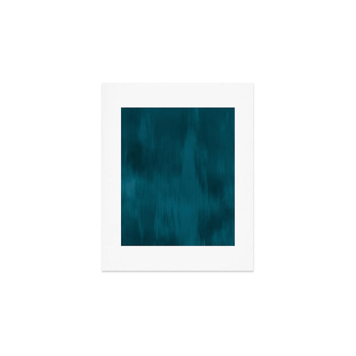 Tropical Dark Teal Inspired by Sherwin Williams 2020 Trending Color Oceanside SW6496 Fusion Water Color Blend Art Print Gallery Image 1