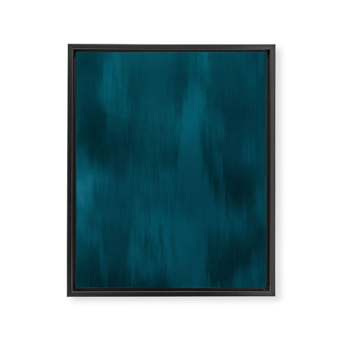 Tropical Dark Teal Inspired by Sherwin Williams 2020 Trending Color Oceanside SW6496 Fusion Water Color Blend Framed Canvas Print Gallery Image 1