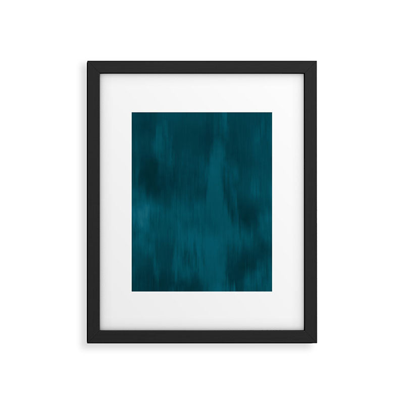 Tropical Dark Teal Inspired by Sherwin Williams 2020 Trending Color Oceanside SW6496 Fusion Water Color Blend Framed Art Print Gallery Image 4