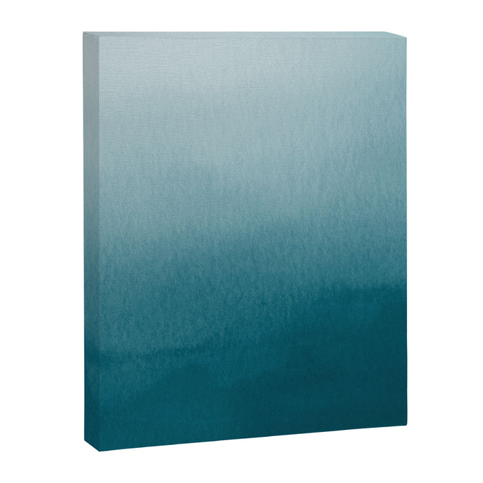 Tropical Dark Teal Inspired by Sherwin Williams 2020 Trending Color Oceanside SW6496 Watercolor Ombre Gradient Blend Abstract Art Canvas Print Gallery Image 1