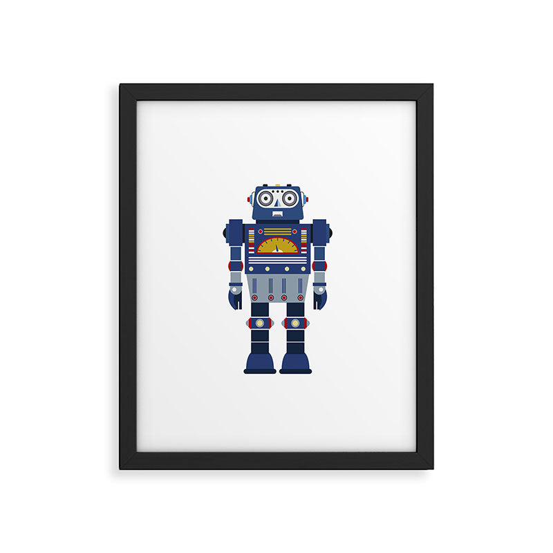 Blue Robot Retro Toy Framed Art Print Gallery Image 5