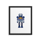 Blue Robot Retro Toy Framed Art Print Gallery Image 5