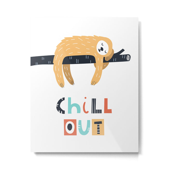 Chill out sloth Metal Print Gallery Image 1
