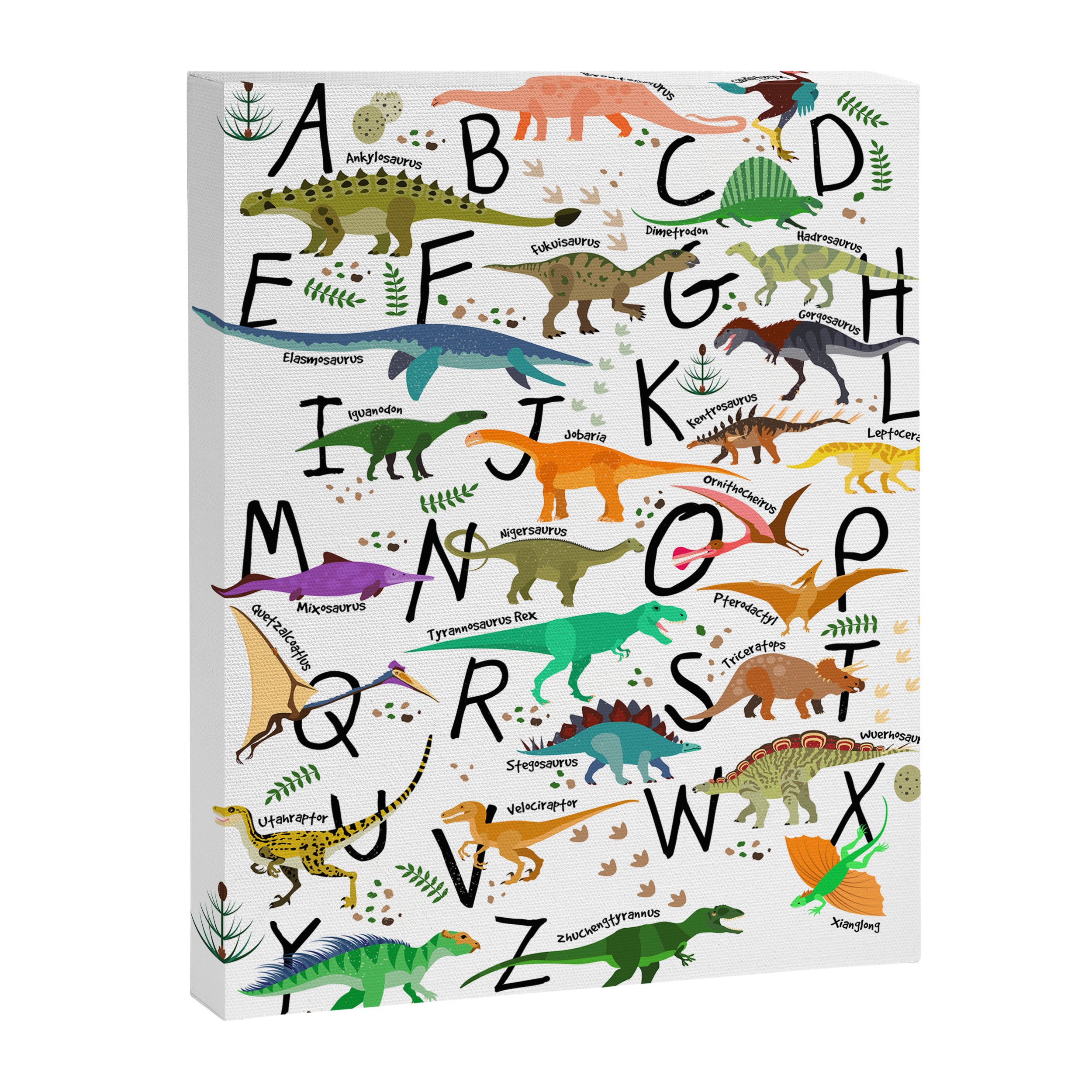 Colorful dinosaur alphabet Canvas Print Gallery Image 6