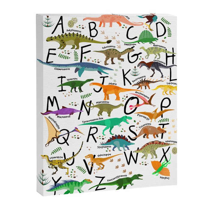 Colorful dinosaur alphabet Canvas Print Gallery Image 1