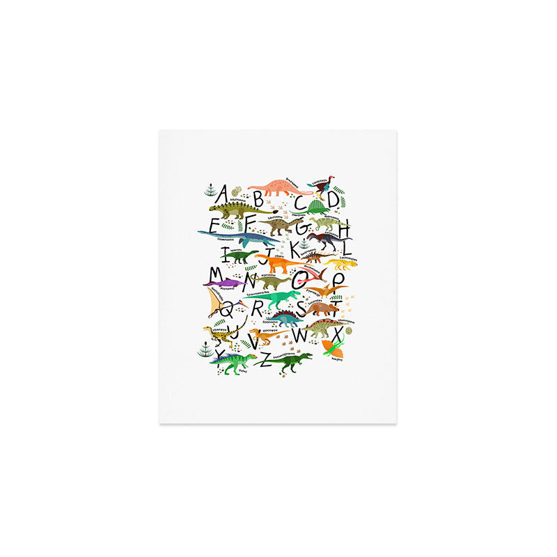 Colorful dinosaur alphabet Art Print Gallery Image 1