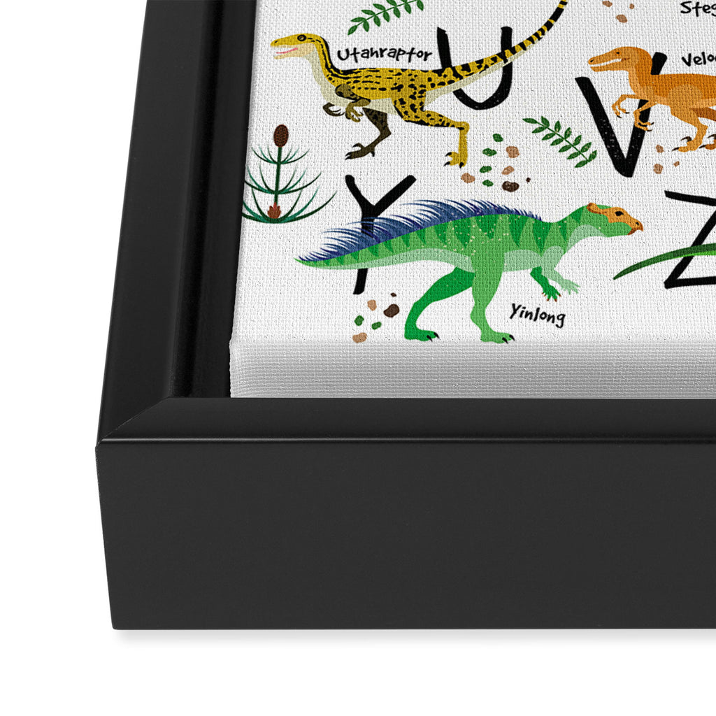 Colorful dinosaur alphabet Framed Canvas Print Gallery Image 3