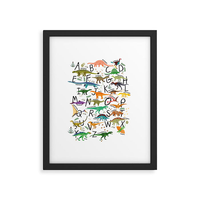 Colorful dinosaur alphabet Framed Art Print Gallery Image 1