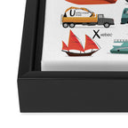 Colourful transportation alphabet Framed Canvas Print Gallery Image 3