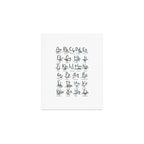 Dinosaur alphabet in muted shades of blue, grey and green Art Print Gallery Image 1