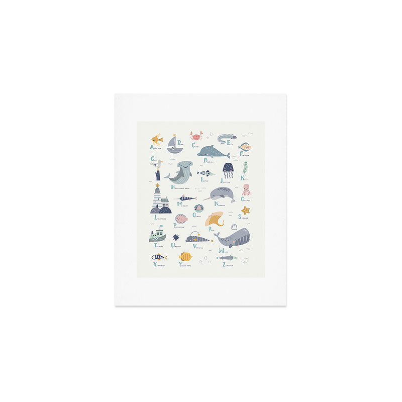Ocean sea life alphabet  Art Print Gallery Image 1