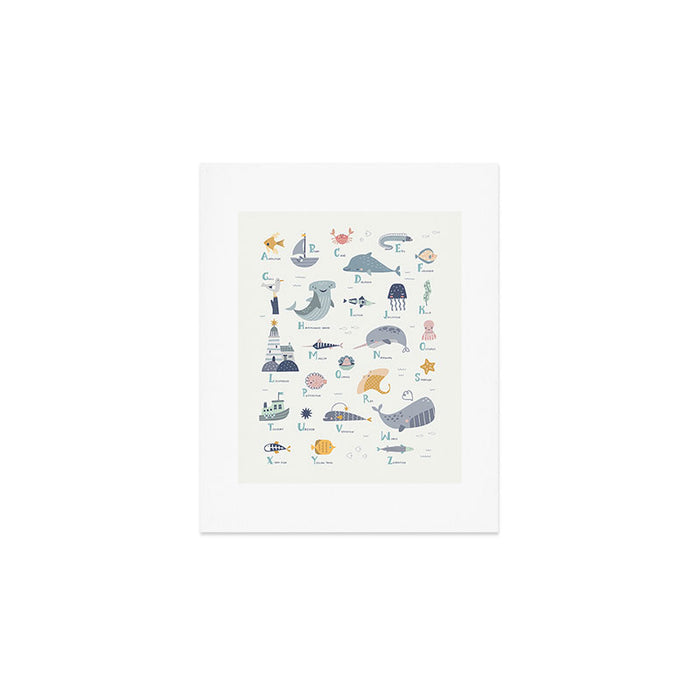 Ocean sea life alphabet  Art Print Gallery Image 1