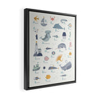 Ocean sea life alphabet  Framed Canvas Print Gallery Image 2