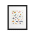 Ocean sealife alphabet in white Framed Art Print Gallery Image 5