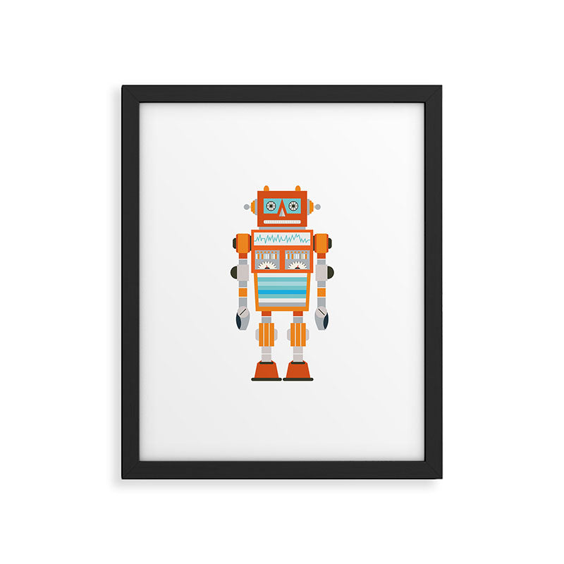 Orange Robot Retro Toy Framed Art Print Gallery Image 5