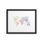 Rainbow world map Framed Art Print Gallery Image 5
