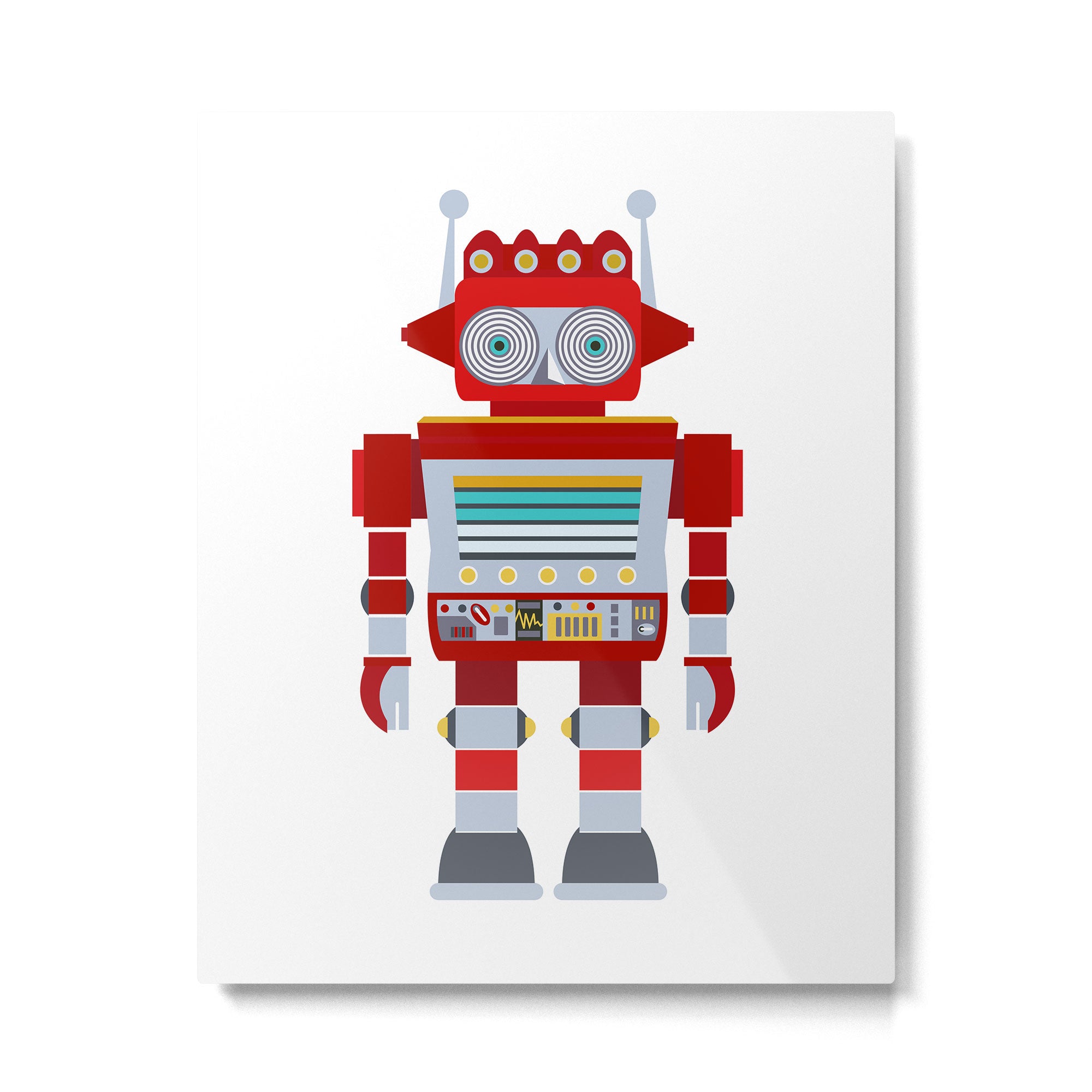 Red Robot Retro Toy Metal Print Gallery Image 4