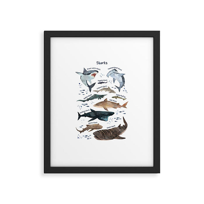 Sharks Framed Art Print Gallery Image 1