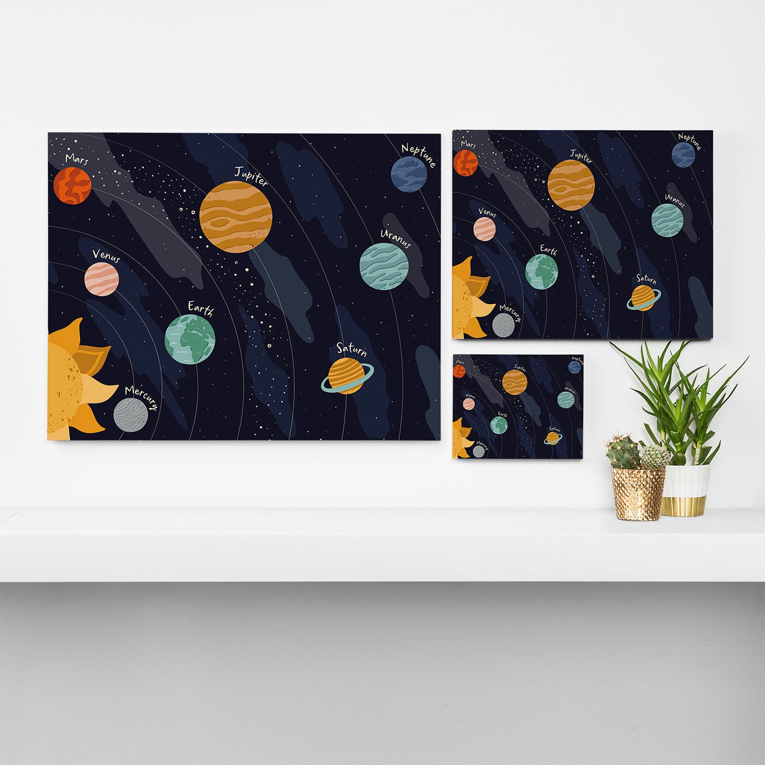 Solar System for Kids Horizontal Canvas Print Gallery Image 3