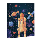 Space Rocket in Solar System Canvas Print Gallery Image 6