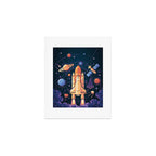 Space Rocket in Solar System Art Print Gallery Image 1