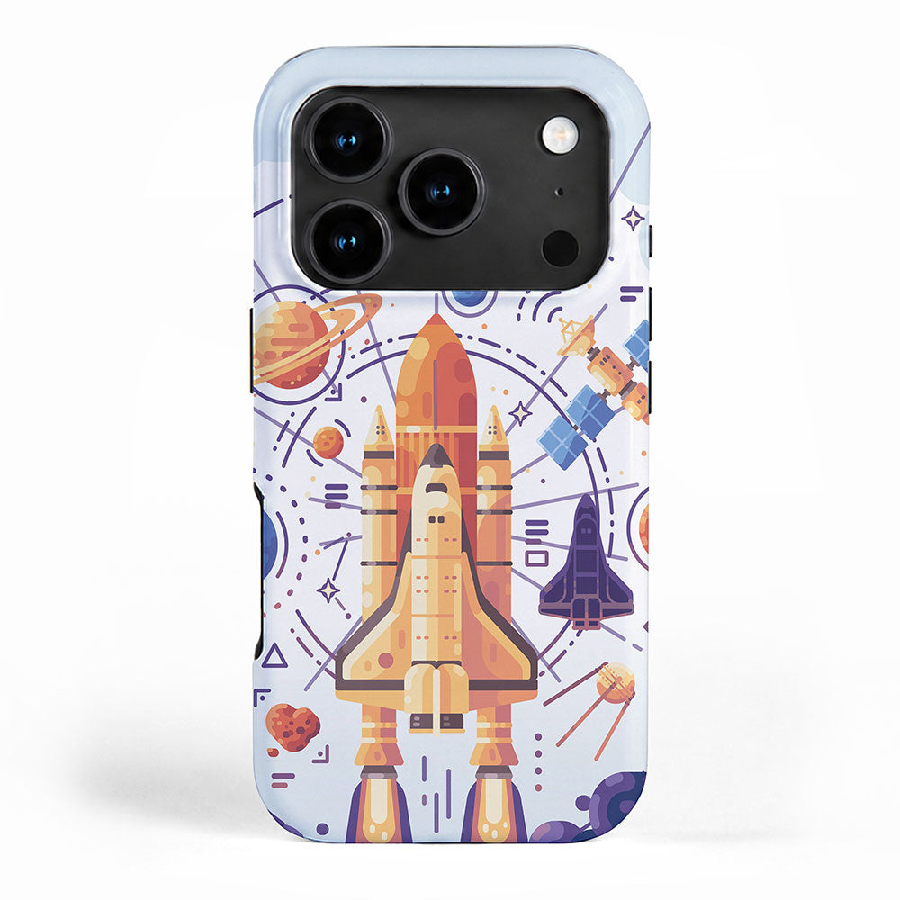 Space Rocket with Planets iPhone Case Gallery Image 1