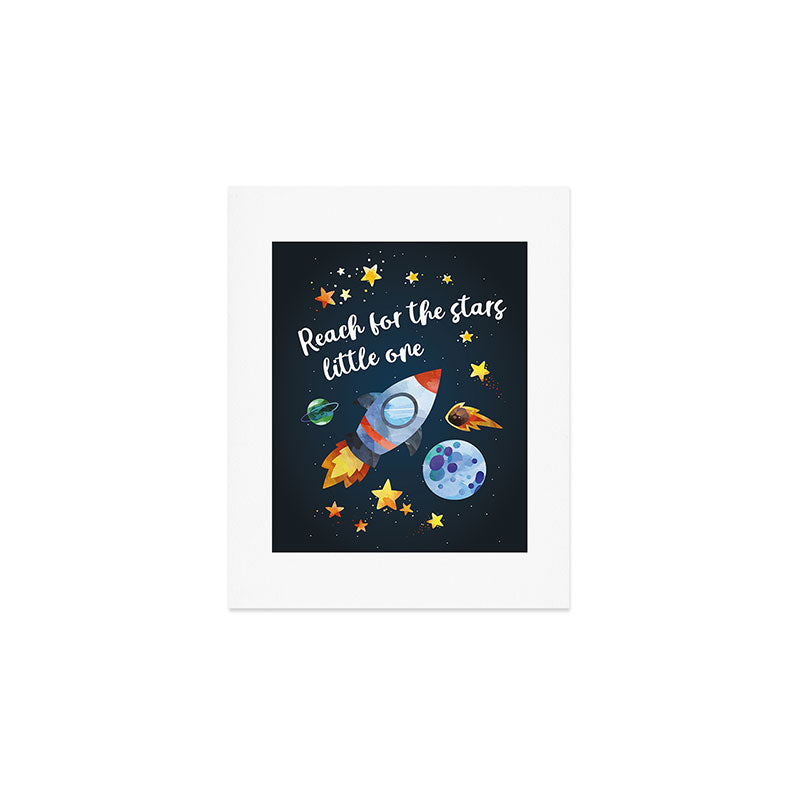 Space rocket with quote Art Print Gallery Image 1