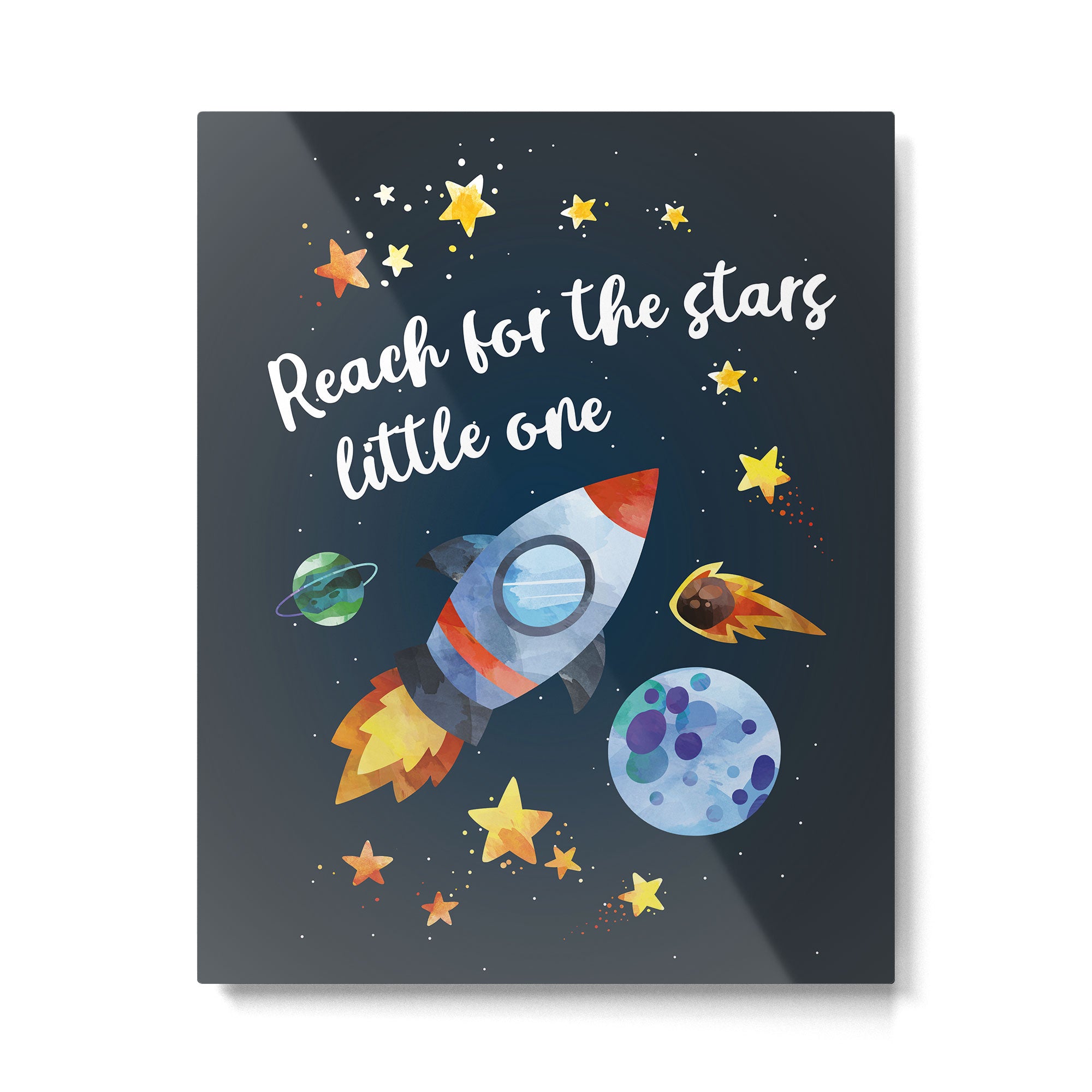 Space rocket with quote Metal Print Gallery Image 4