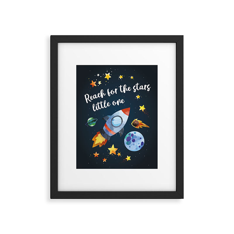 Space rocket with quote Framed Art Print Gallery Image 5