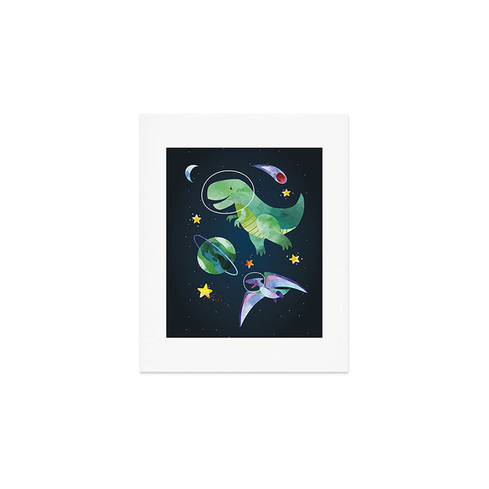 Space T-Rex dinosaur Art Print Gallery Image 1