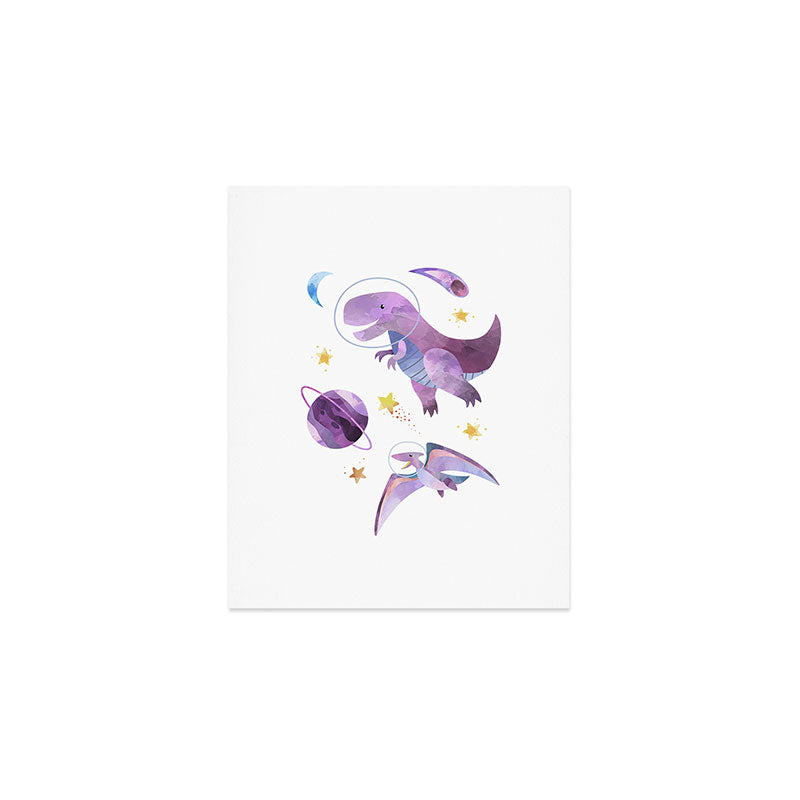 Space T-Rex Dinosaur in Pink Art Print Gallery Image 1