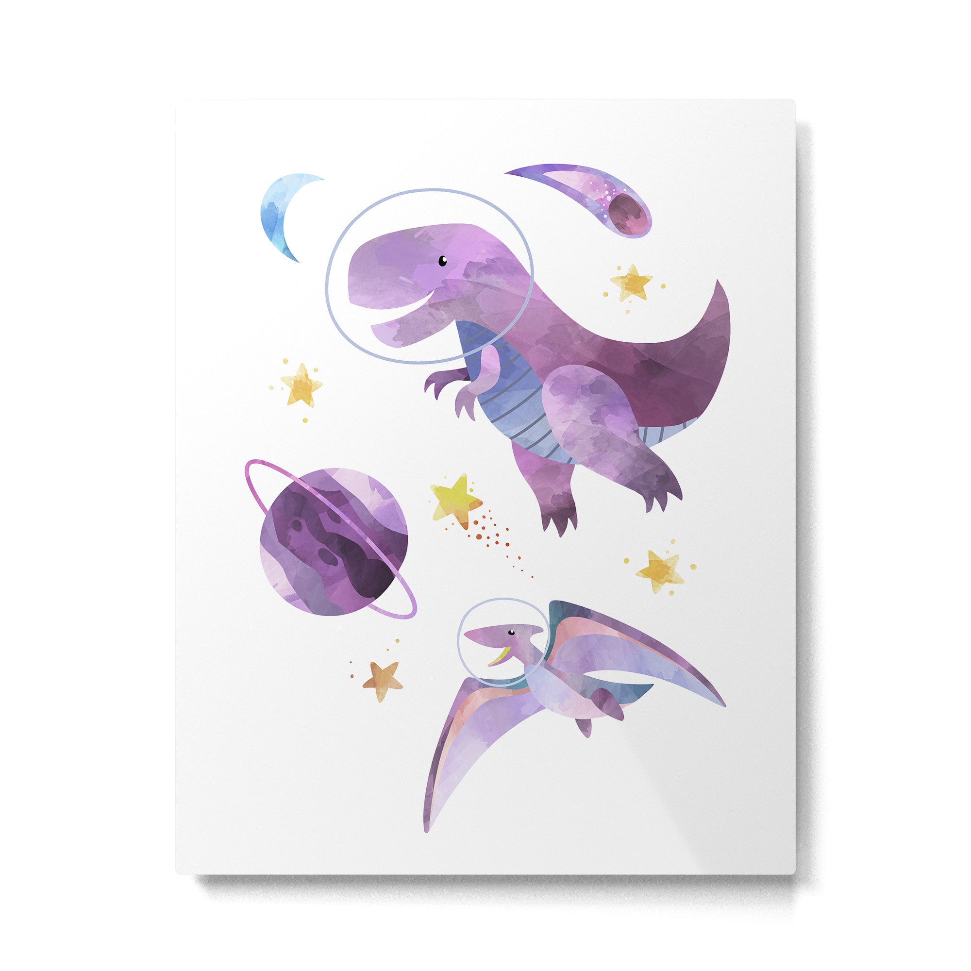 Space T-Rex Dinosaur in Pink Metal Print Gallery Image 4