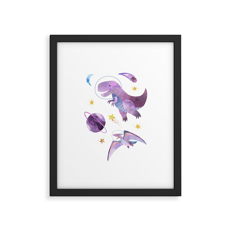Space T-Rex Dinosaur in Pink Framed Art Print Gallery Image 5