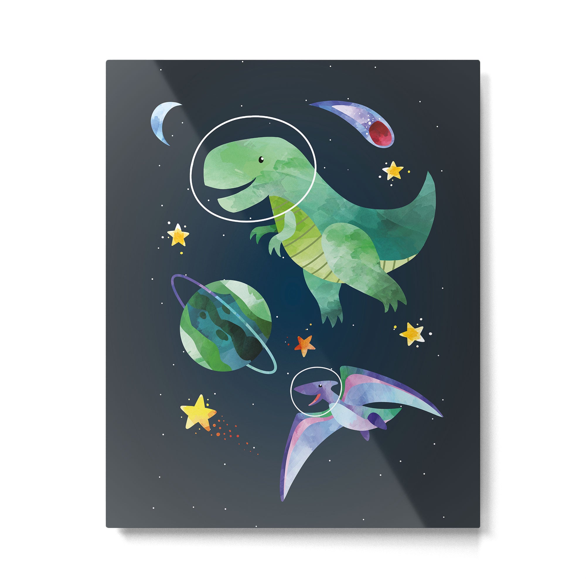 Space T-Rex dinosaur Metal Print Gallery Image 4