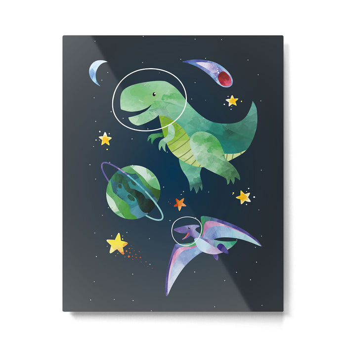 Space T-Rex dinosaur Metal Print Gallery Image 1