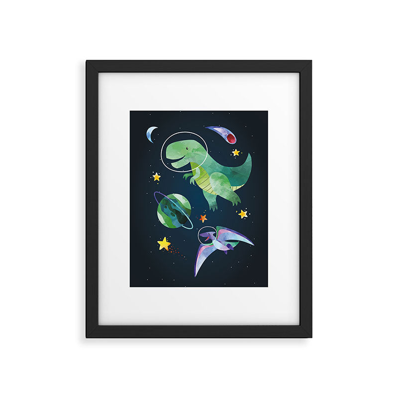 Space T-Rex dinosaur Framed Art Print Gallery Image 5